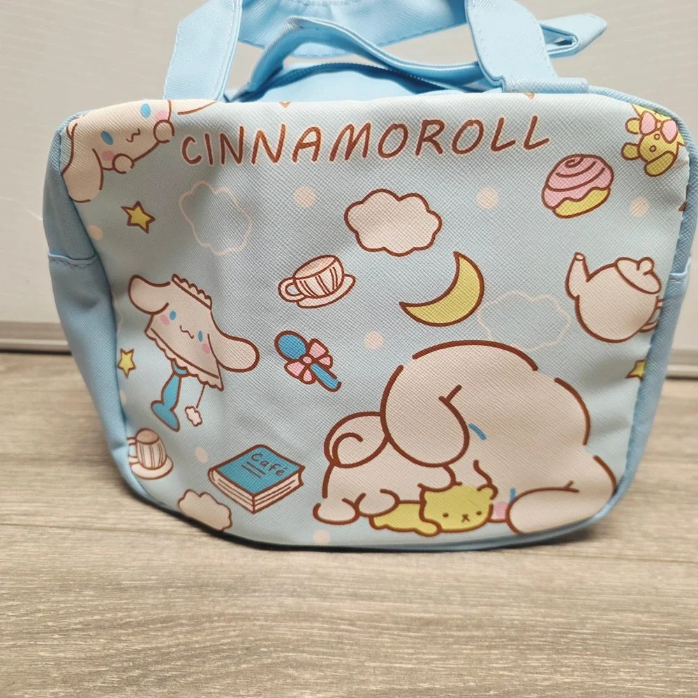 Sanrio Cinnamoroll Insulated Lunch Bag Kawaii Blue Character Tote with Keychain